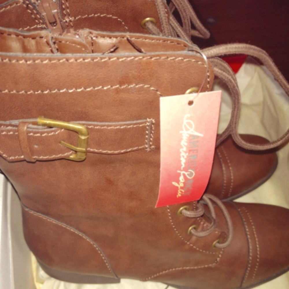 American Ragcie Brown Riding Boots #New